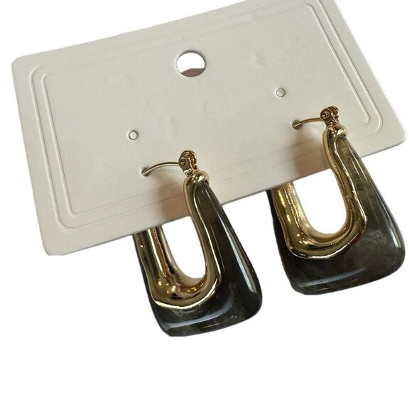 Tasha Stone Hoop Earring in Stone Gray - Picture 1 of 3